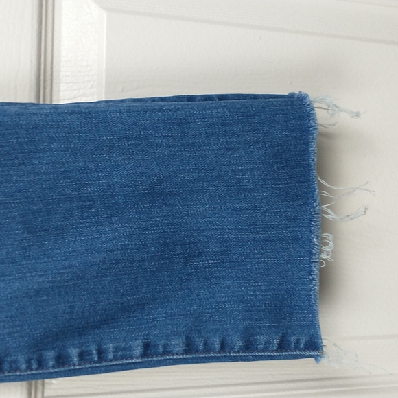 Madewell Cali Demi Boot cropped flare stretch destructed hem jeans size 24 - Picture 7 of 13